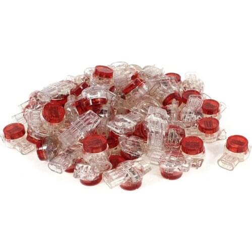 55 Pieces Gel Splice UR Connector 3 Port Wire Connectors Red+Clear