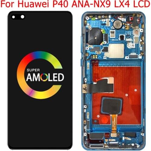 6.1" Original LCD For Huawei P40 Display LCD Screen With Frame P40 ANA-LX4 NX9 AN00 TN00 LCD Touch Screen Display Digitizer