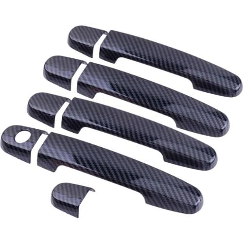 9Pcs/Set Carbon Fiber Style Car Exterior Door Handle Cover Trim Fit For Toyota Corolla 2009-2013 2008 2007 2006 2005 2004 2003