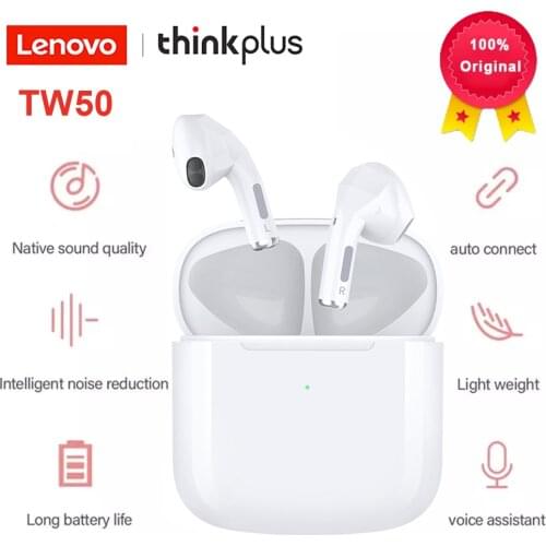 Lenovo Thinkplus TW50 TWS True Wireless Headset BT 5.0 Earphone HiFi Noise Reduction Earbuds Touch Control Sport Headphone