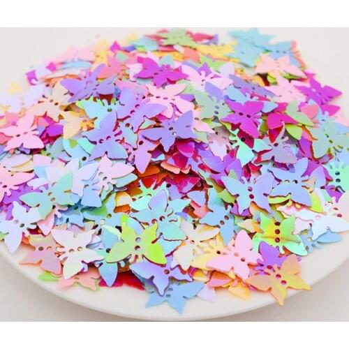 12*17mm Butterfly Flat Loose PVC Sequins with 2 Holes Paillettes DIY Crafts Sewing Women Kids Garment DIY Accessories 400pcs 20g