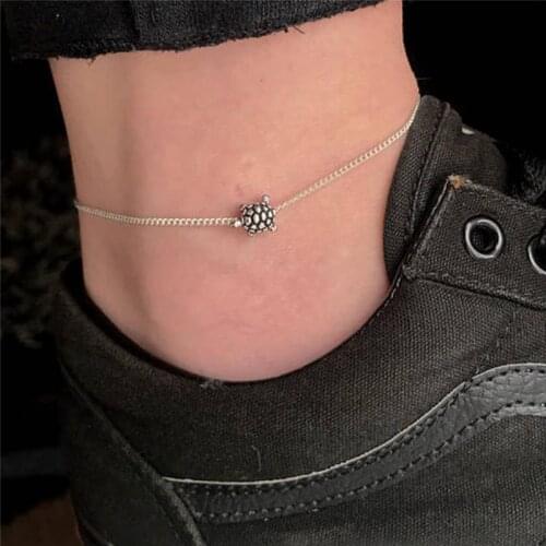 Vintage Simple Chain Sea Turtle Anklet For Women Anklet Bracelet On The Leg Handmade Jewelry Summer Retro Charm Sandals
