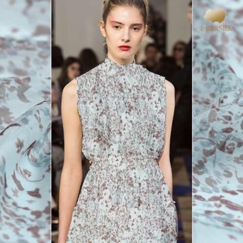 Digital inkjet silk smooth fabric 8mm light silk fabric transparent breathable dress scarf tulle fabric wholesale silk cloth