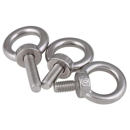 M8-M16 1-5PCS DIN850 304 Stainless Steel Marine Lifting Eye Screws Ring Loop Hole for Cable Rope Eye bolt