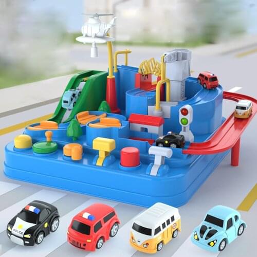 Racing Rail Car Model Racing Educational Toys Children Track Car Adventure Game Brain Game Mechanical Interactive Train Toy