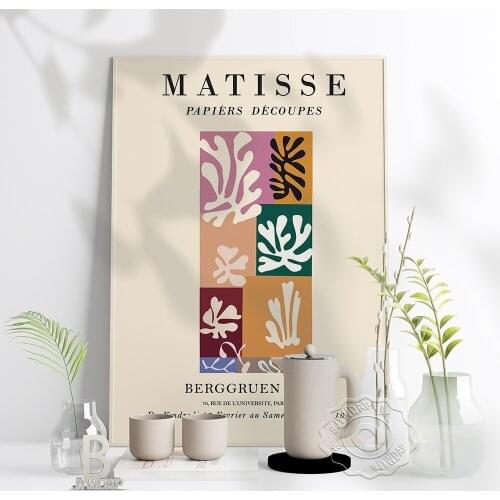 Henri Matisse Print, Matisse Exhibition Poster, French Matisse Cutout Print, Tate Modern, Berggruen & Cie Coral Wall Art Decor