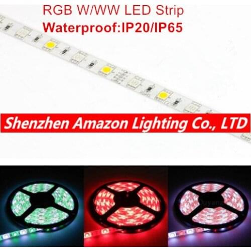 5M RGBW 5050 LED strip Light Waterproof IP20/65 DC12V SMD 60Leds/M 300 LEDS Flexible Bar Light strips RGB + White/WW light