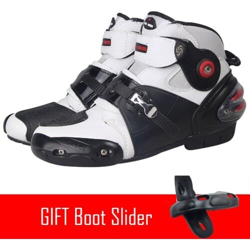 Mens Motorcycle Ankle Shoes Motocross Protection Racing boots Microfiber leather off road Motorboats short shoes