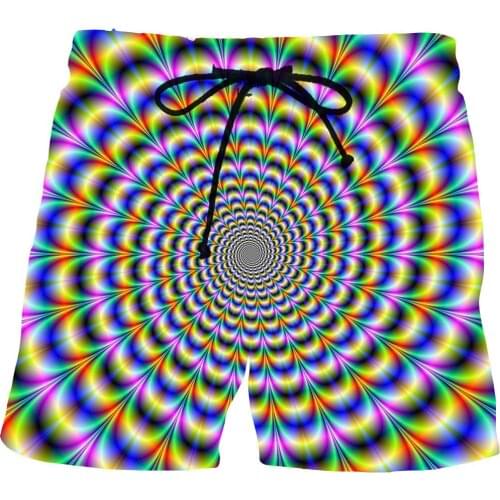 Mens 2021 High Quality Mens Geometric Pattern 3D Printing Board Shorts Casual Street Wear Beach Pants Swimsuit Board Shorts