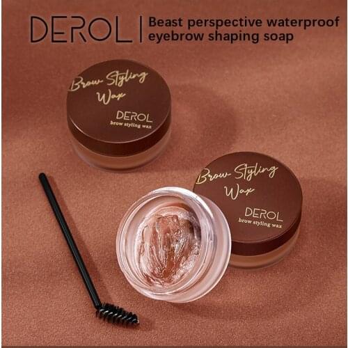 DEROL Eyebrow Soap Wax With& Brow Brush Fluffy Feathery Eyebrows Pomade Gel For Eyebrow Styling Women Makeup Soap Eye Brow TSLM