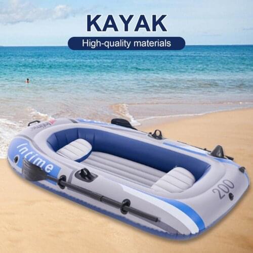 2 To 3 Person PVC Inflatable Rowing Boat Fishing Kayak Canoe Drifting Raft Dinghy Hovercraft With Air Pump Rope Paddle
