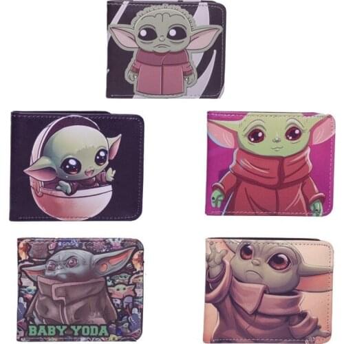 Disney New Star Wars Wallet Mandalorian Baby Yoda Student Short PU Coin Purse Wallet Bag