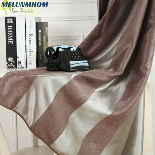 European Style Blinds Stripes Blackout Fabric Curtain Window Curtains For Living Room Bedroom Fringe Curtain for Kitchen Panel