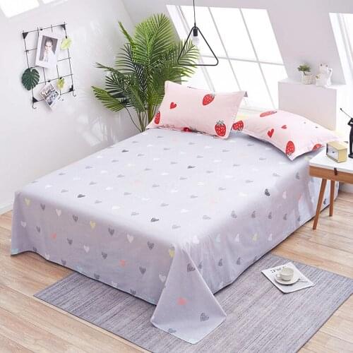 Pure cotton bed sheet cotton pillowcase cartoon printed bed sheet cotton single piece is simple color lattice simple bed sheet