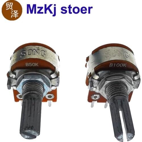 3PCS Taiwan RK16 20MM Rotary Potentiometer 50K 100K 50KBX2 100KBX2 Audio Volume Control Pot New Original WH148