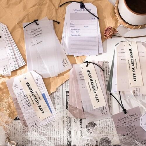 15pcs/lot Memo Pads Sticky Notes Retro life tag Junk Journal Scrapbooking Stickers Office School stationery