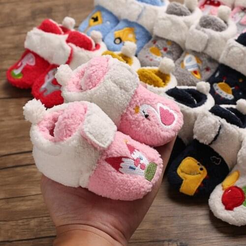 Lovely Warm Design Baby Girls Boys Toddler First Walkers Baby Shoes Soft Slippers Cute Shoes Winter Non-Slip Baby Warm Shoes