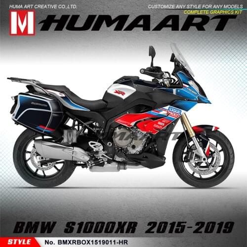 HUMAART Adhesive Decal Vinyl Kit Luggage Stickers Graphics for S1000XR S 1000 XR 2015 2016 2017 2018 2019, Blue Red