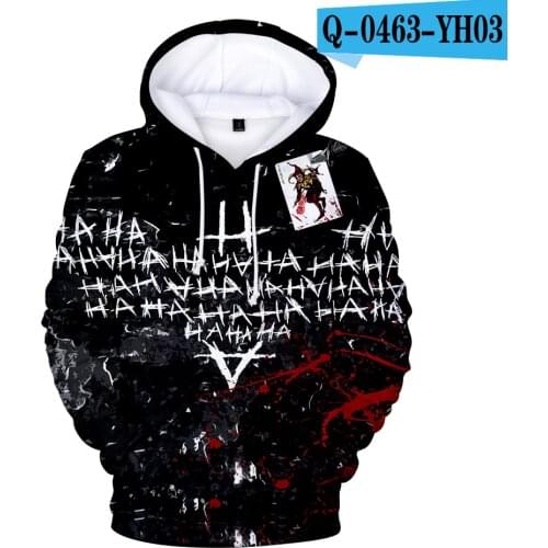 Funny 3D Persoonlijkheid HAHA joker Hoodies Sweatshirt in mannen/kids Winter Warm Oversized Straat Kostuums Hoge Kwa Hip Pop