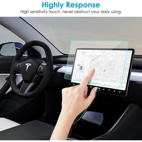 TEY Model 3 15" Center Control Touchscreen Car Navigation Touch Screen Protector, P50 P65 P80 P80D 9H Tempered Glass