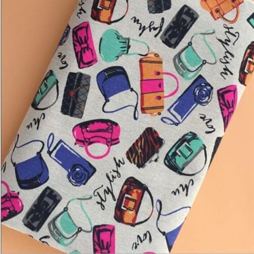 150cm X 50cm colorful bag pattern fabric linen cotton printed fabric for sofa/curtain/decorative cloth/tablecloth