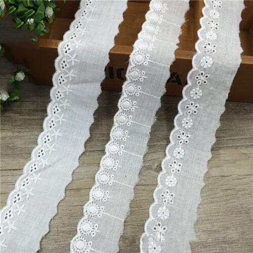 30Yards Clothes Laciness Accessories High Quality Cotton Embroidery Lace Trim for Sofa Curtain Dress Decoration