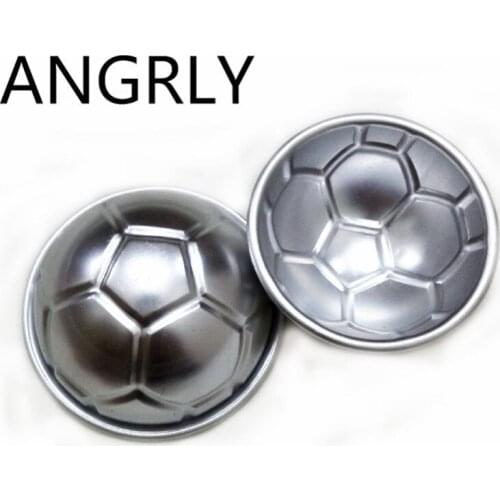ANGRLY 10pcs Stainless Steel Half Football Form Small Cake Mould Jelly Mold Pudding Hemisphere DIY Baking Mold Cake Dessert