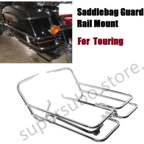 Motorcycle chromed Saddlebag Guard Rail Mount for harley Touring Road King Electra Street Glide