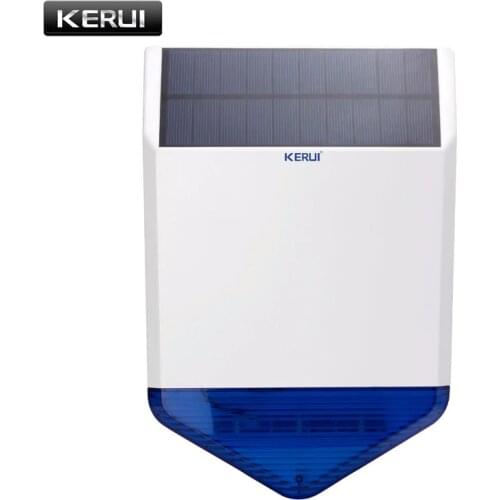 KERUI Wireless 433mhz Outdoor big strobe Solar Siren for G19 G18 W2 Home Security GSM Alarm System with flashing response