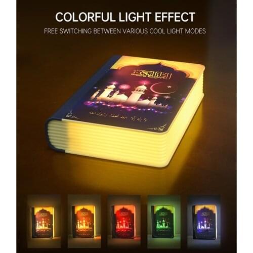 Speake Lamp Bluetooth Speaker Book Lamp 7-Colours Night Light Book Light Speakers Player Qur'an Speaker