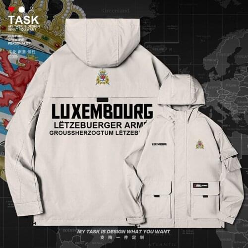 Luxembourg Luxembourger LUX men jacket hooded Land Force logo army fan mens long sleeve streetwear for men coat autumn clothes