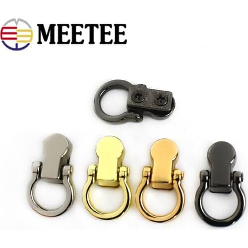 Meetee 10/20pcs 8X24mm Bags Strap Chain Hook Buckle Handle Swivel Rivet Screw Side Clamp Ring Buckles DIY Metal Nail Hooks Clasp