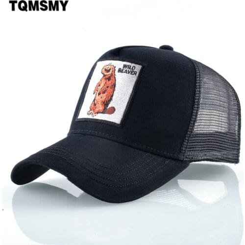 Cute Embroidery beaver pattern Baseball Cap Womens Cotton Snapback caps Hip Hop cap men Breathable Mesh Bone dad Hat Casquette