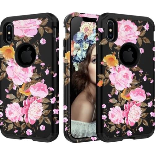 Marble Case For iPhone XR XS X Cover Coque Floral Patterned Flowers Design Hard Phone Shell Protection For iPhone XS MAX XR Case
