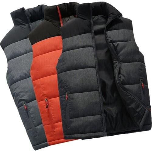 Mens Jackets Sleeveless Vest Winter Mens Warm Down Vest Homme Casual Thicken Waistcoat Chalecos Para Hombre 4XL