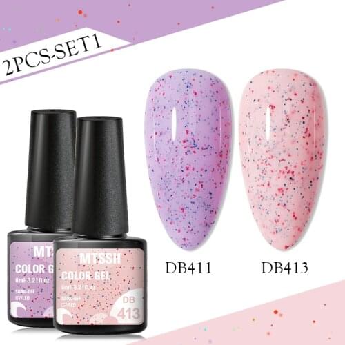 Mtssii 2/4PCS Gel Polish Set Manicure for Nails Semi Permanent Top Coat UV LED Gel Varnish Soak Off Nail Art Gel Nail Polish Kit