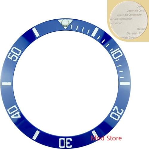 NEW Arrival 38mm High Quality Blue White Writing Ceramic Bezel Insert Set For Sub Style SKX Lume Pip