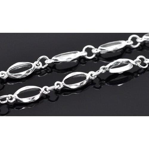 DoreenBeads Silver color Oval and Round Links-Opened Chain Necklace 20x7mm,6mm,1M,sold per pack of 1