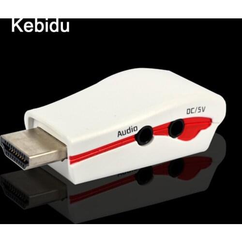 Male to Female Conversion Connector 1080P for Tablet Laptop HDTV DVD with 3.5mm audio Cable USB HDMI-compatible to VGA Adapter