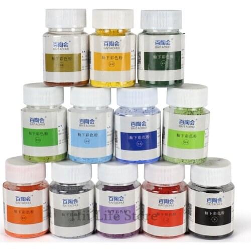 12-color Pottery Art Painting Underglaze Pigment Color Powder Ceramic Coloring DIY Painted Paint Firing 1200-1320 Degrees