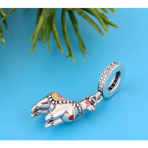 Fit Original Charm Bracelet Authentic 925 Sterling Silver Rainbow Enamel Australia Alpaca Lama Bead For Making Berloque 2021 New
