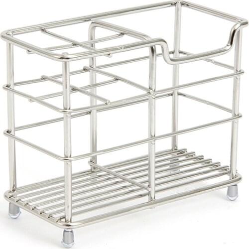 Bathroom Toothbrush Holder Stainless Steel Bathroom Toothpaste Rack Stand Electric Toothbrush Organizer with 5 Slot Storage Rack