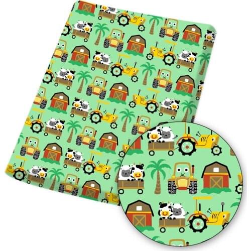 Polyester Cotton Fabric for Sewing Cartoon Cattles Printed Cloth Sheets Designer Fabric for Dress Handmade Masks 45*145cm 1pc