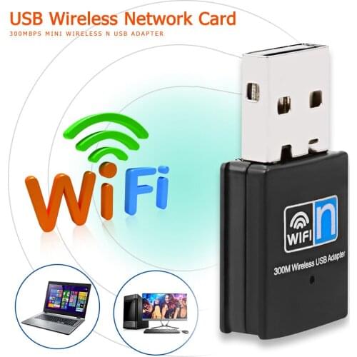 Portable Mini Network card USB 2.0 WiFi Wireless Adapter Network LAN Card 300Mbps 802.11 ngb WiFi Adaptor for PC Desktop Laptop