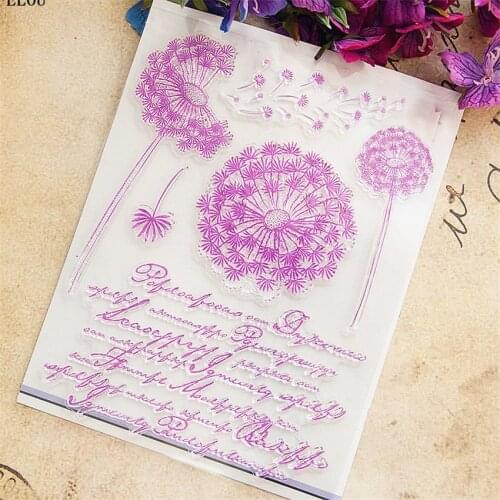 PANFELOU Pink dandelion Transparent Silicone Rubber Clear Stamps cartoon for Scrapbooking/DIY Easter wedding album