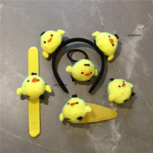 Multi Designs - 5-6CM Chicken Plush TOY , Wedding party Accessories hair band Plush Toy , keychain Animal Plush Doll
