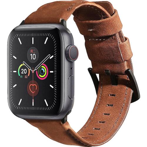 Geninue Leather Watchbands For Apple Watch Series 6 SE Band 44mm 40mm iWatch 5 4 Strap For Applewatch 3 42mm 38mm Bracelet