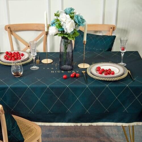 Luxury Nordic Cotton Linen Tablecloth Coffee TV Table Cloth Anti-scalding Waterproof Flax Table Cover with Tassel Home Decor