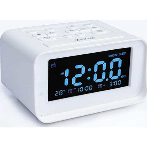 New LED Digital Bedroom Desk Alarm Clock with USB Charging Port Clock Controlled RadioTemperature Electronic Station Clock