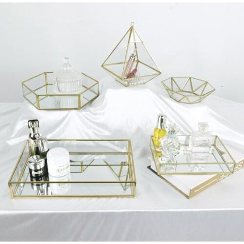 Home Table Storage Plates Glass Gold Color Cupcake Cake Stands Wedding Birthday Princess Party Decoration Tableware Bakeware